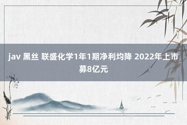 jav 黑丝 联盛化学1年1期净利均降 2022年上市募8亿元